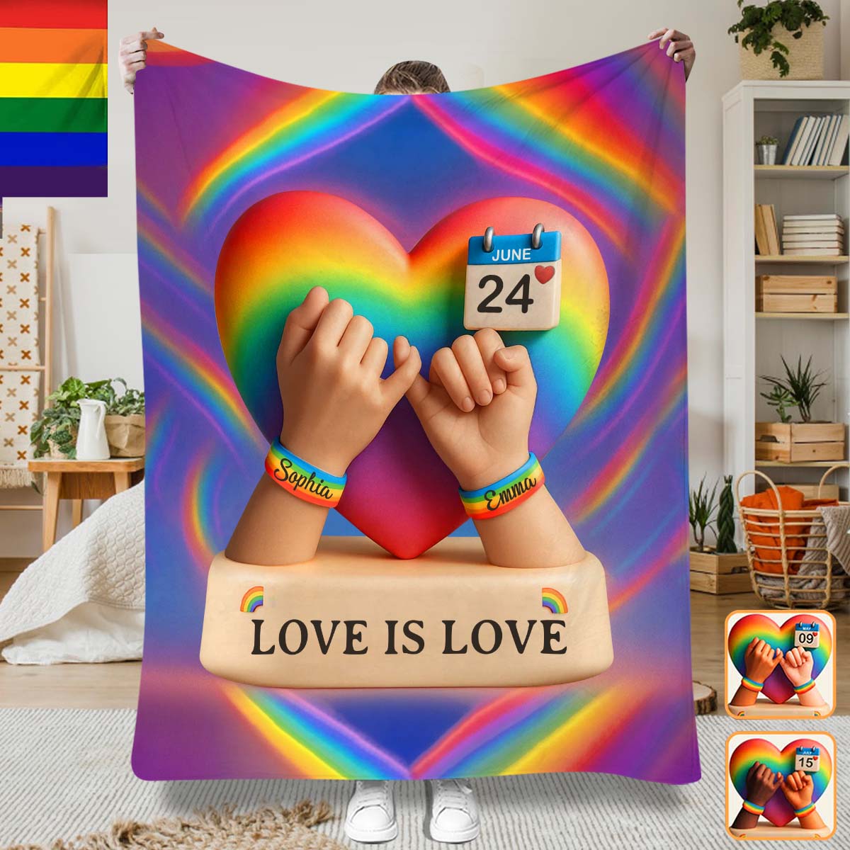 L'amour est l'amour - Couverture de soutien LGBT personnalisée