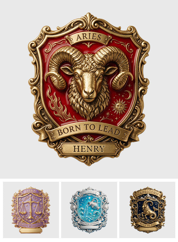 Broche de Luxe Signe Astrologique - Épinglette En Émail Personnalisée 3D