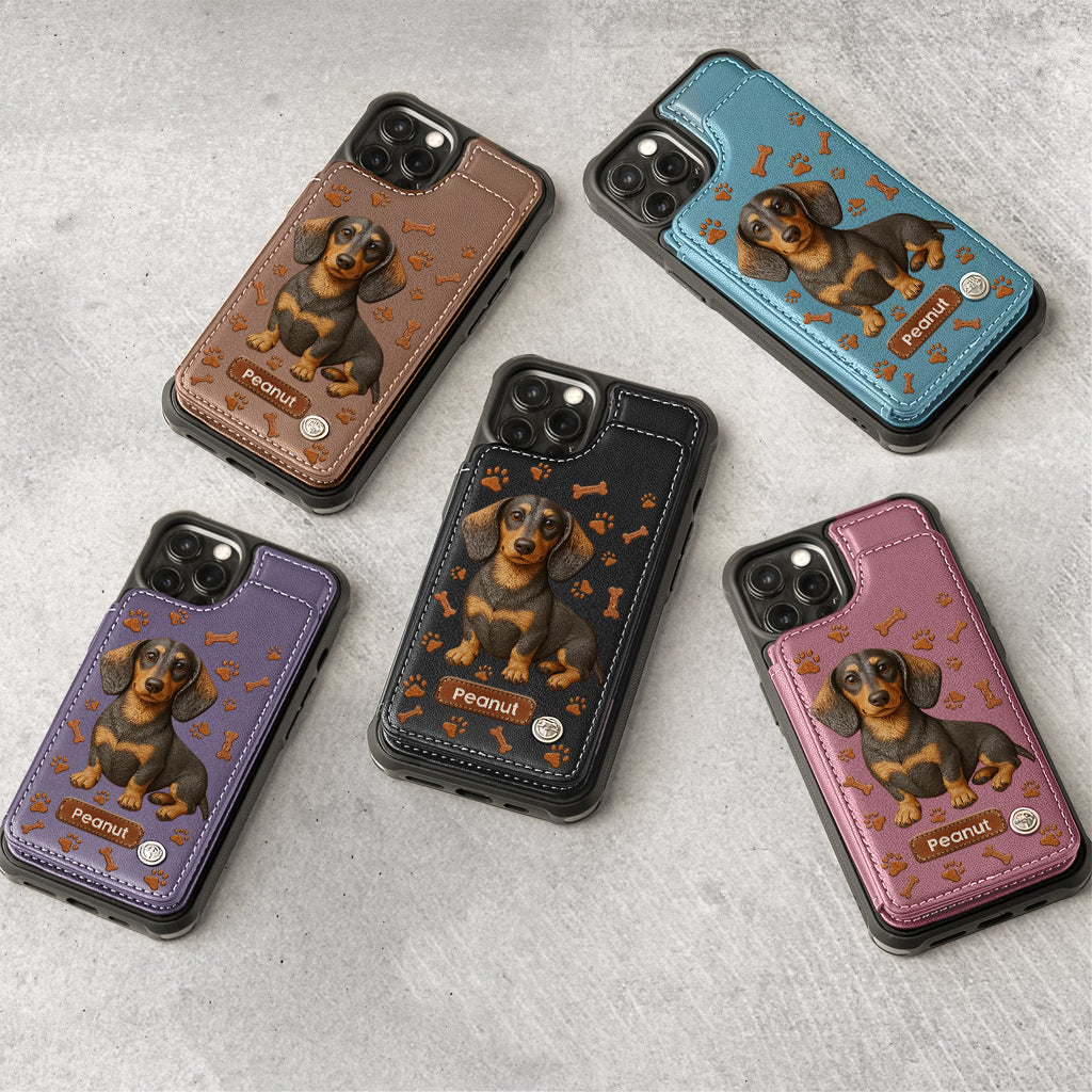 Love My Dog - Personalized Dachshund Wallet Phone Case