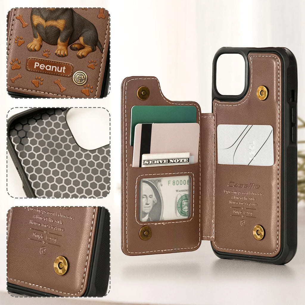 Love My Dog - Personalized Dachshund Wallet Phone Case