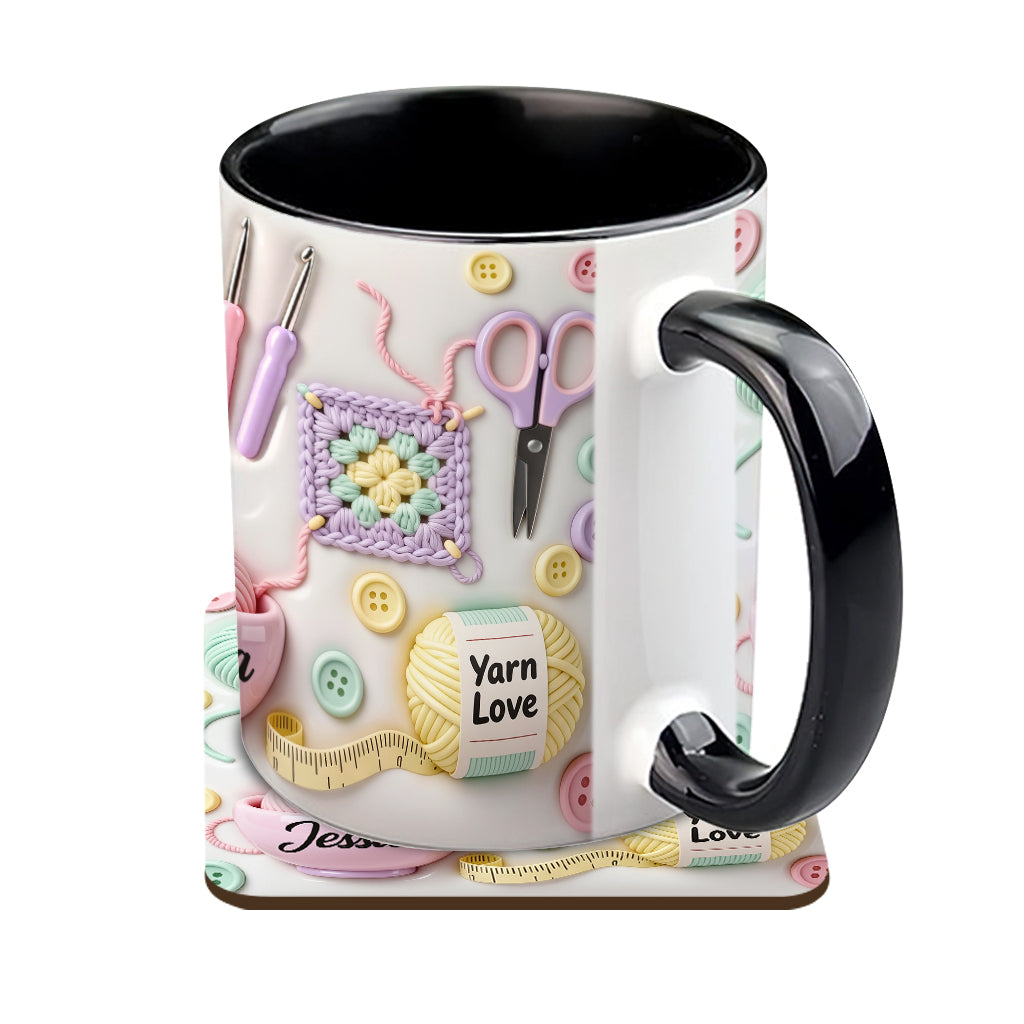 Love Crocheting - Personalized Crocheting Accent Mug & Coaster