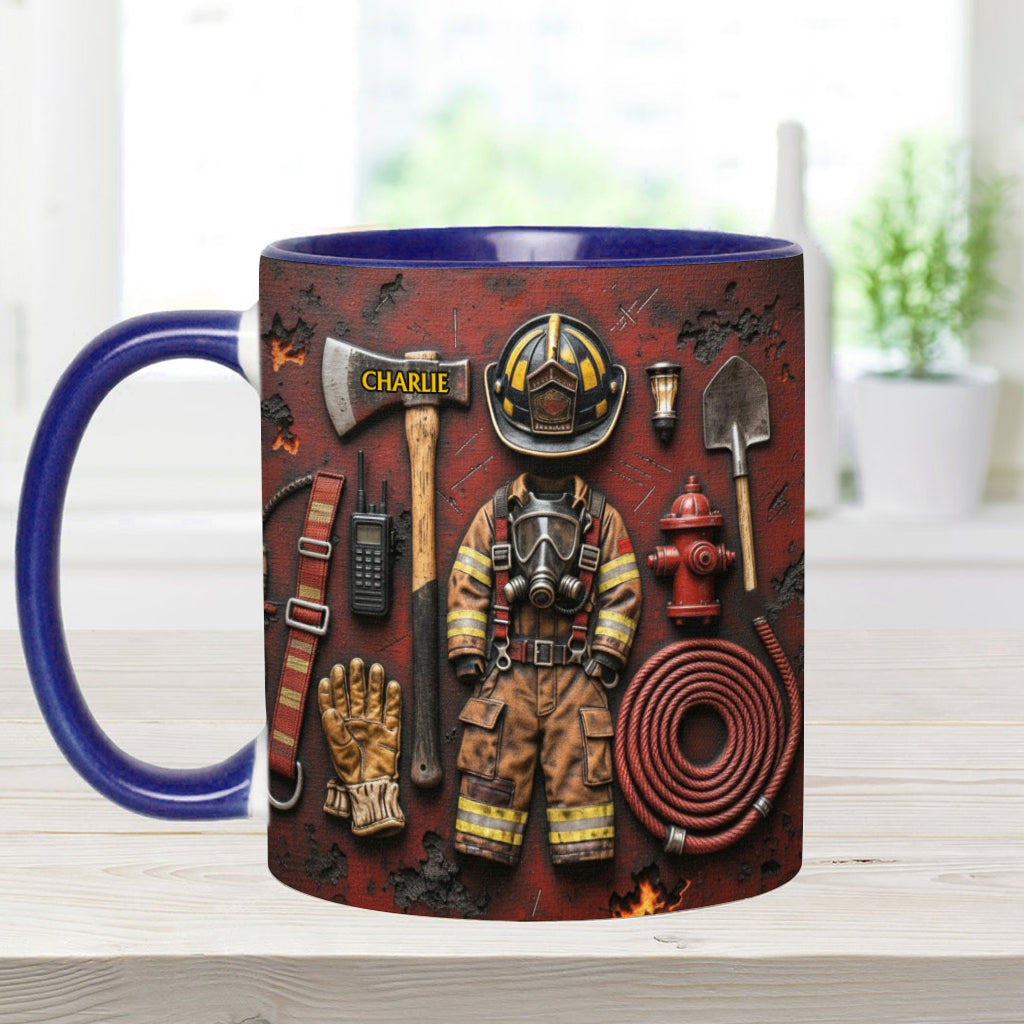 Proud Firefighter - Personalized Firefighter Accent Mug