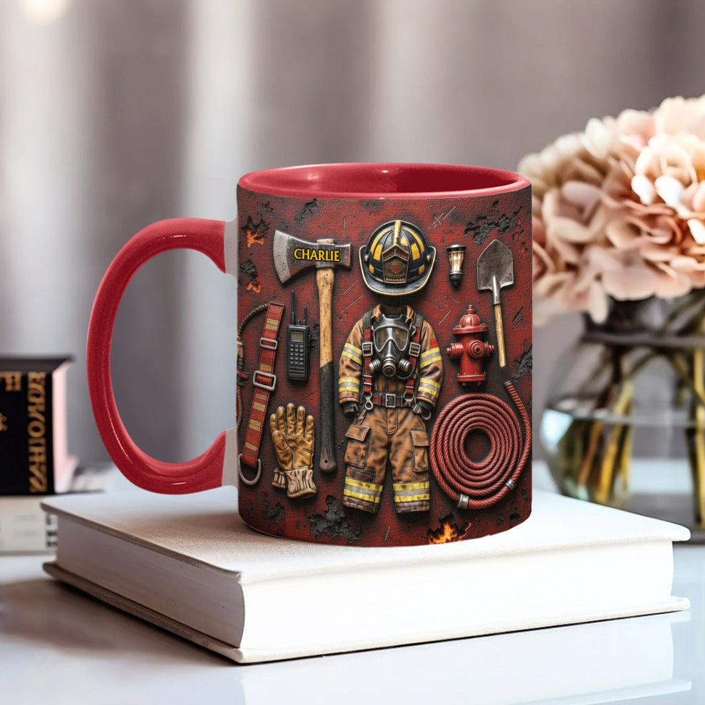 Proud Firefighter - Personalized Firefighter Accent Mug