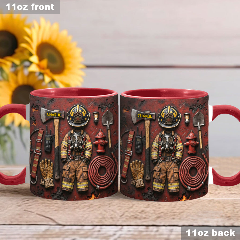 Proud Firefighter - Personalized Firefighter Accent Mug