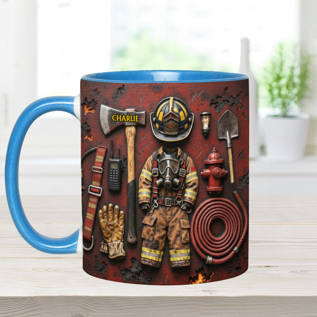 Proud Firefighter - Personalized Firefighter Accent Mug