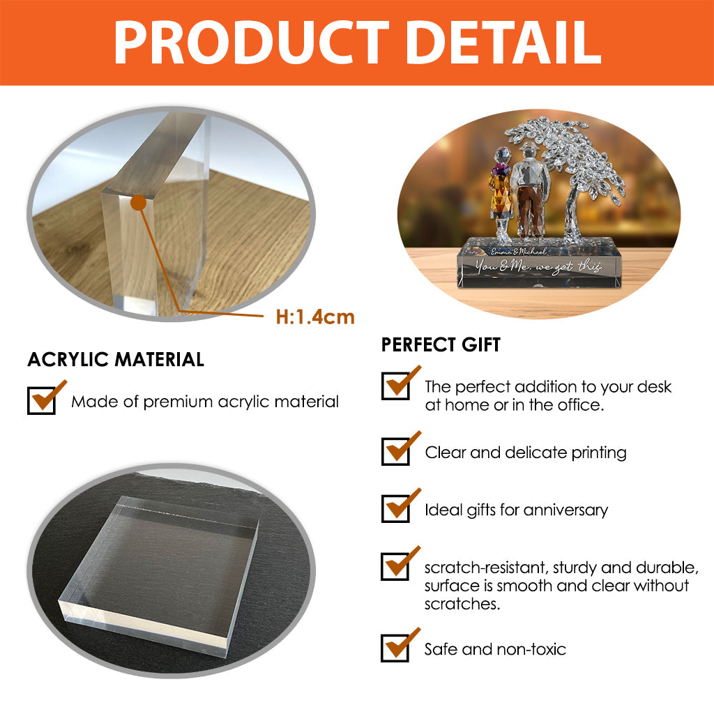 You and Me, We Got This - Personalized Couple Custom Shaped Acrylic Plaque