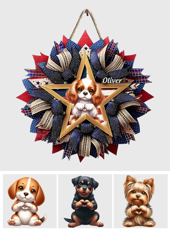 Paws & Patriot - Personalized Dog Custom Shaped Wood Sign