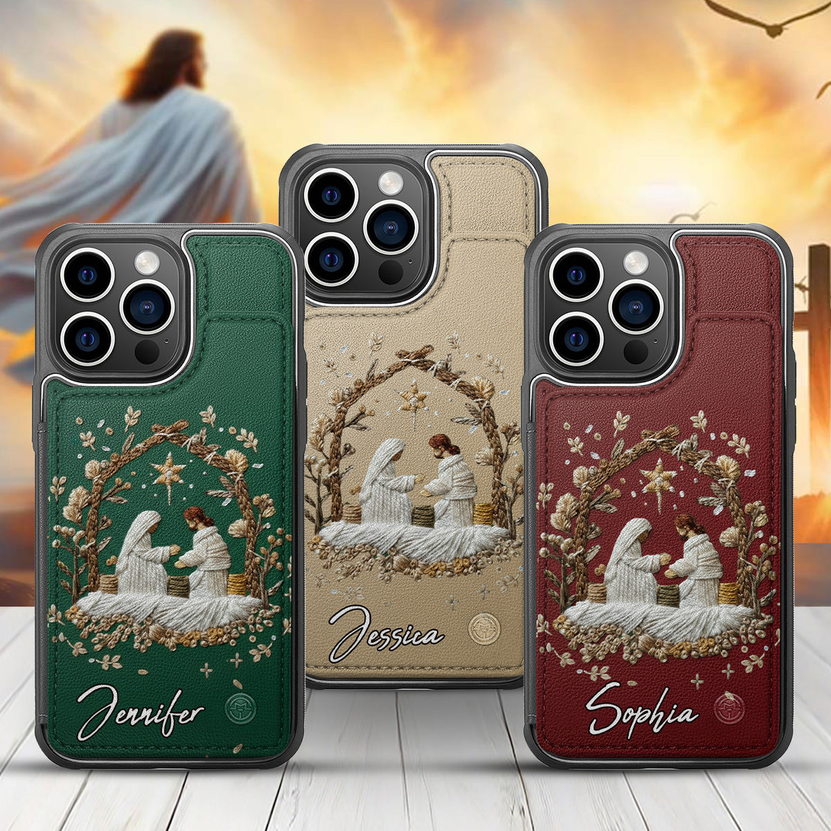 Jesus Love You Faith - Personalized Christian Fully Printed Wallet Phone Case