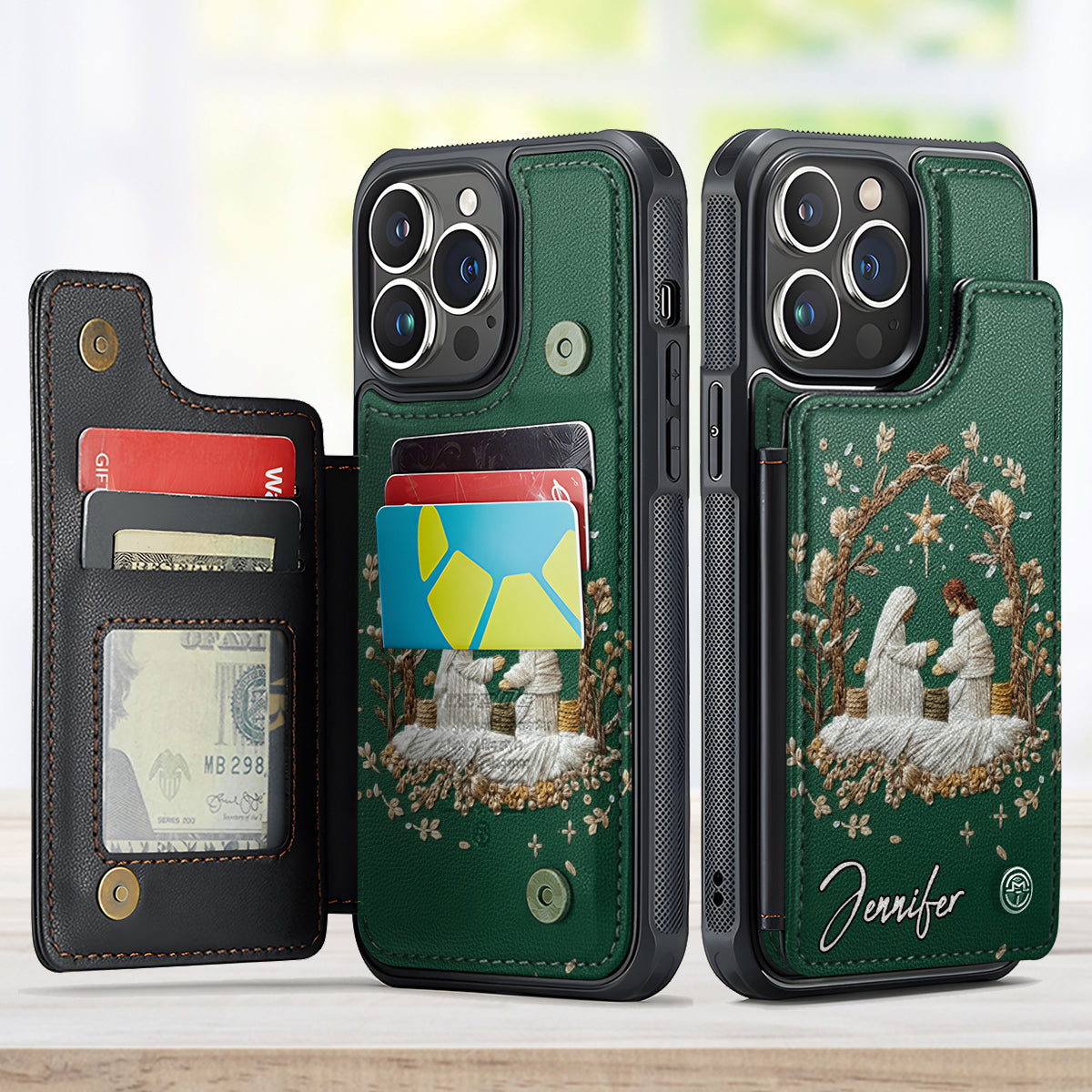 Jesus Love You Faith - Personalized Christian Fully Printed Wallet Phone Case