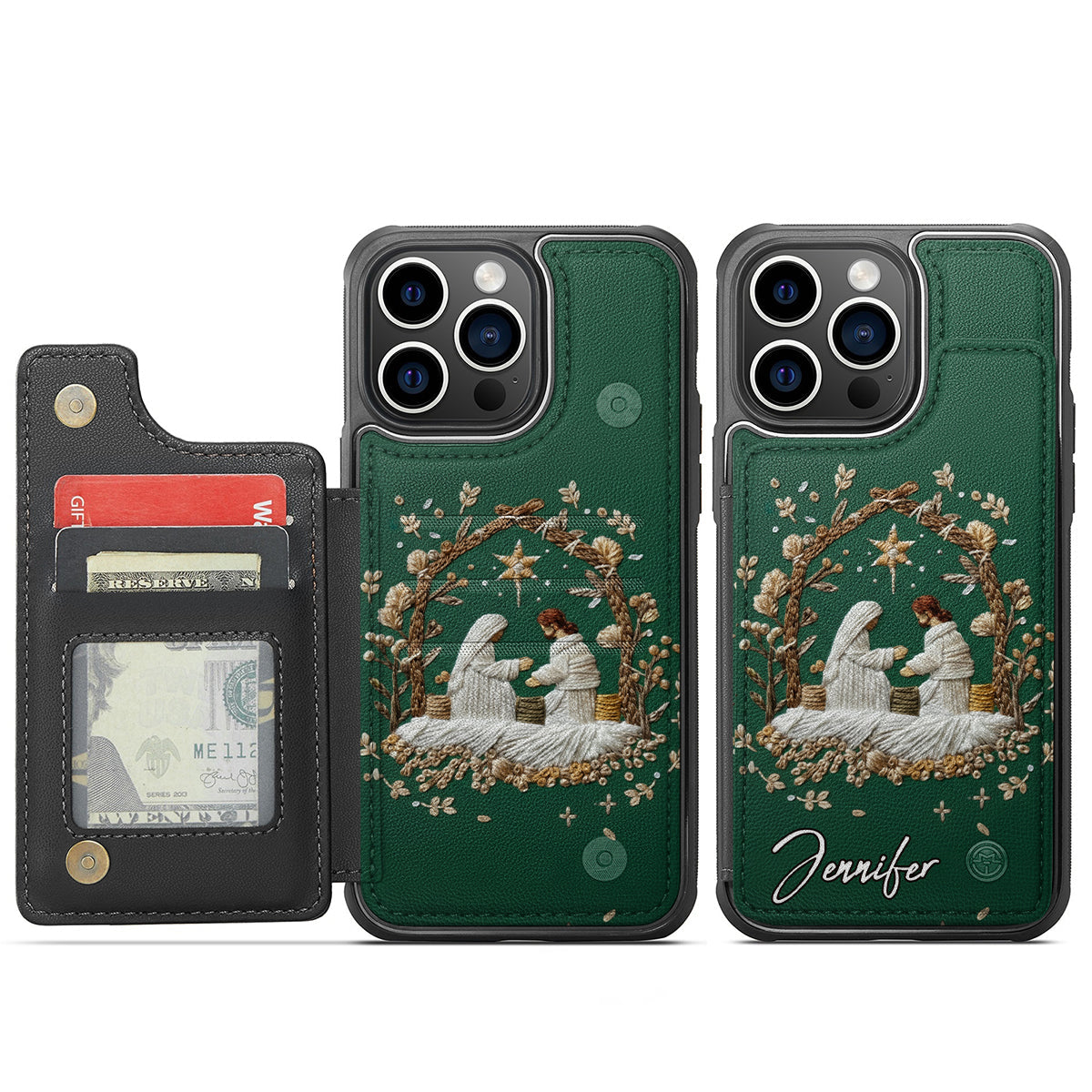 Jesus Love You Faith - Personalized Christian Fully Printed Wallet Phone Case