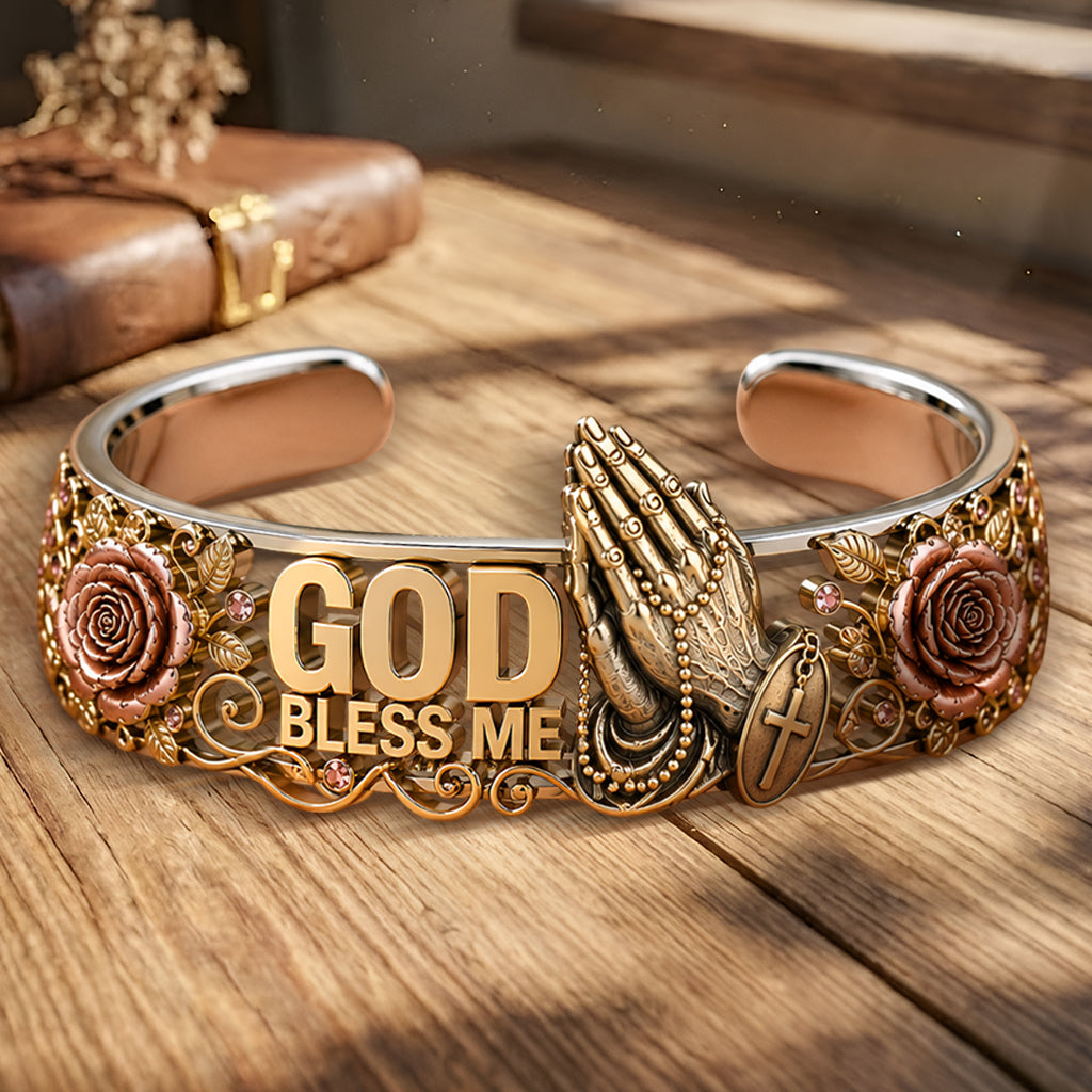 God Bless Me - Christian Shaped Cuff Bracelet