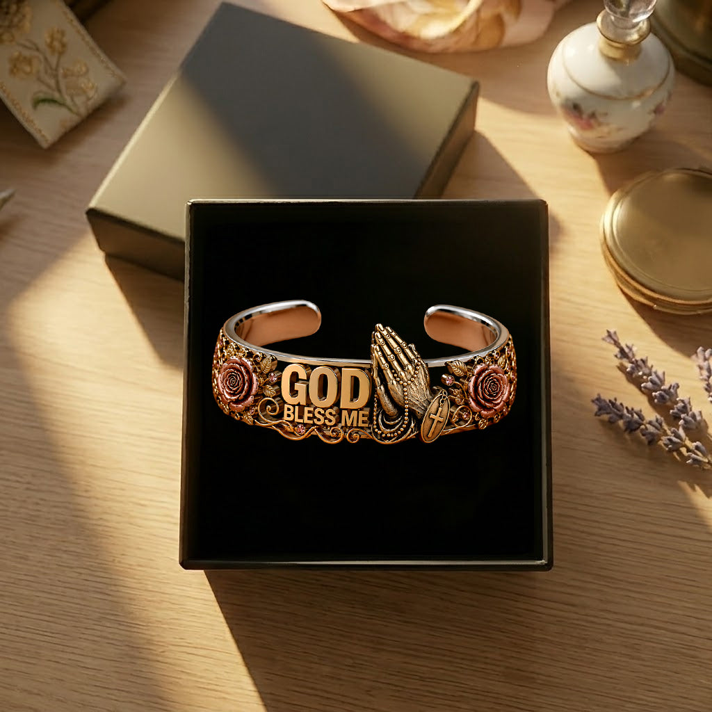 God Bless Me - Christian Shaped Cuff Bracelet