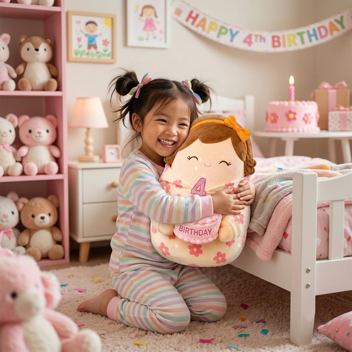 Birthday Figure - Personalized Birthday Premium Faux Fur Pillow