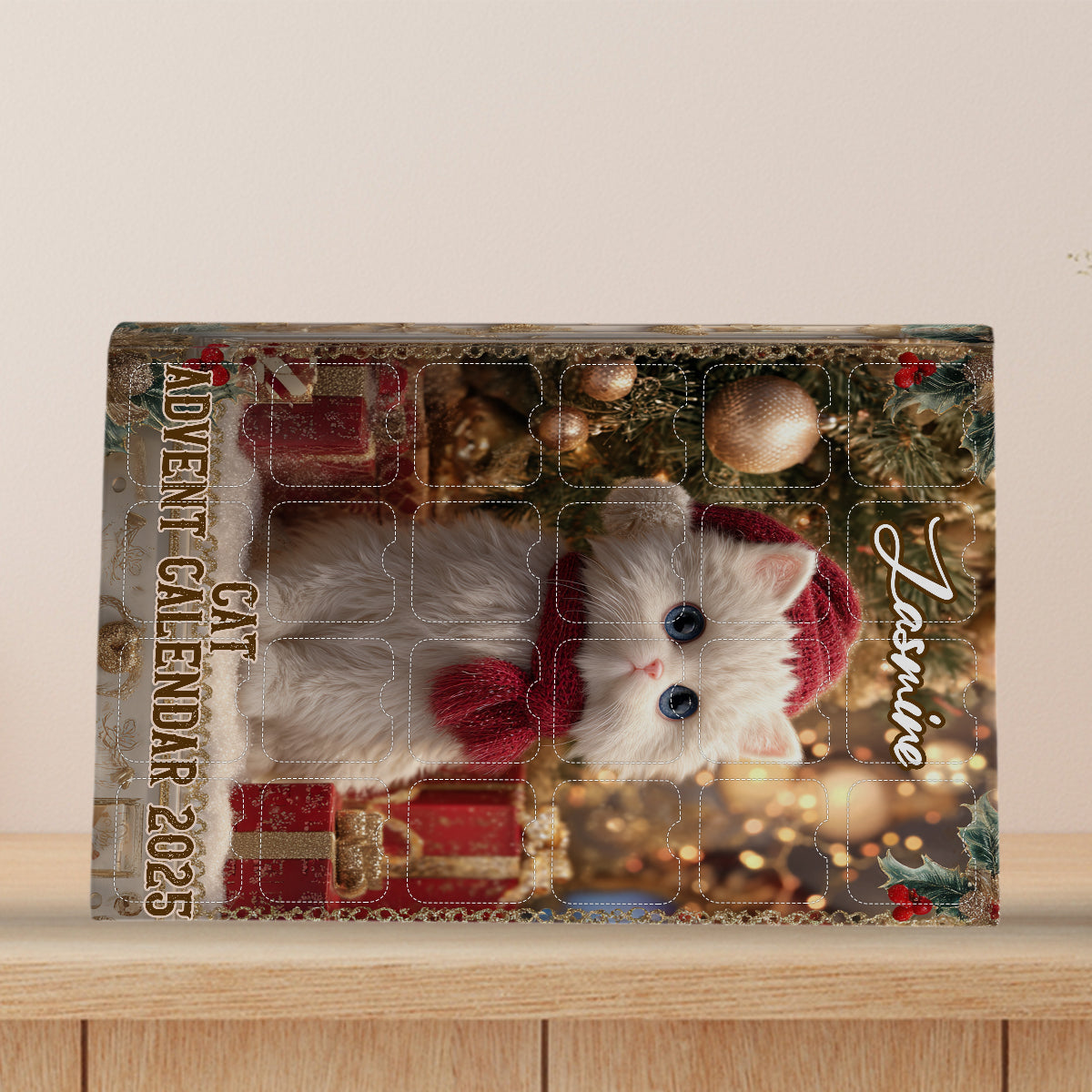 Love Cat - Personalized Cat Advent Calendar With Ornaments