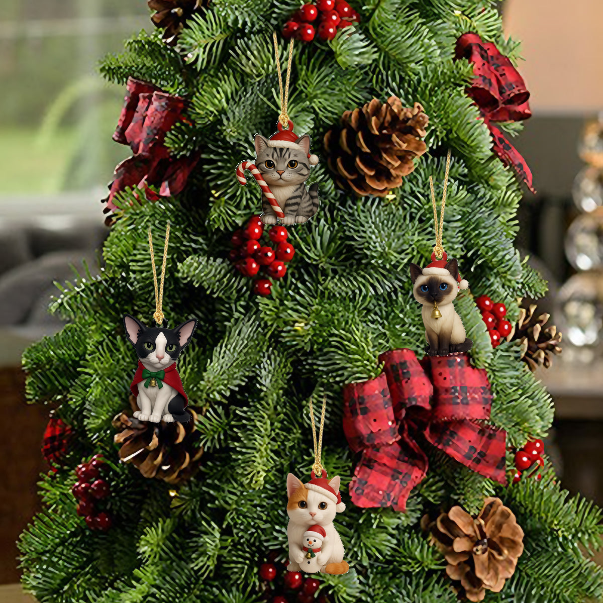 Love Cat - Personalized Cat Advent Calendar With Ornaments