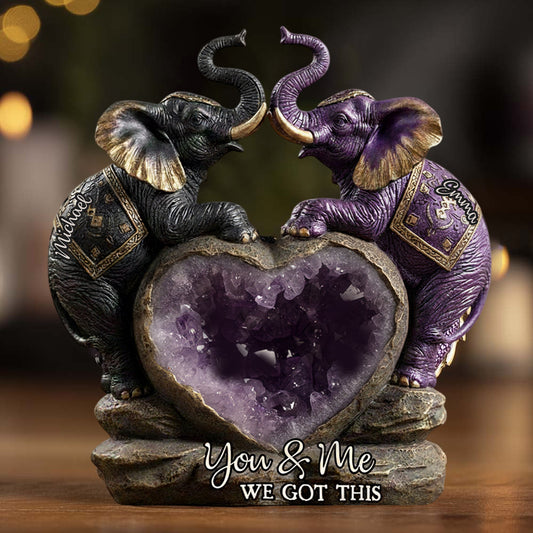 You & Me We Got This - Personalized Elephant Custom Shaped Acrylic Plaque