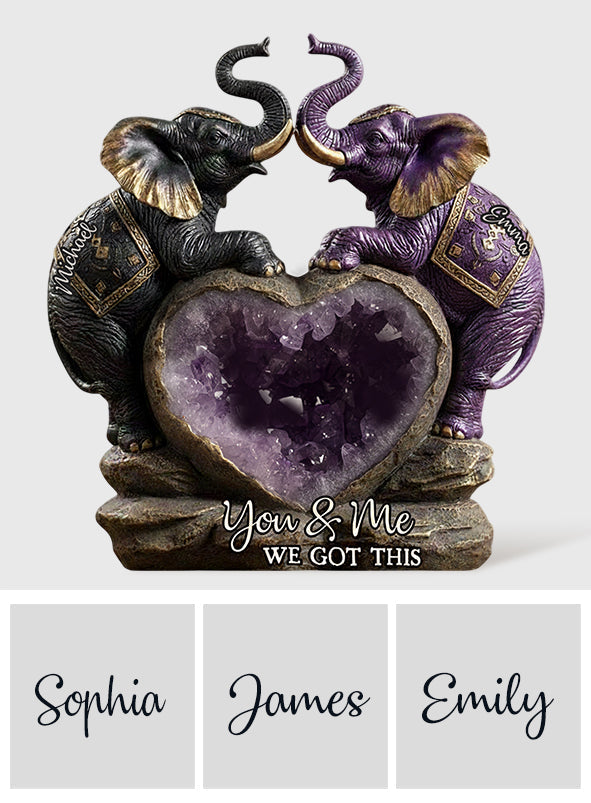 You & Me We Got This - Personalized Elephant Custom Shaped Acrylic Plaque