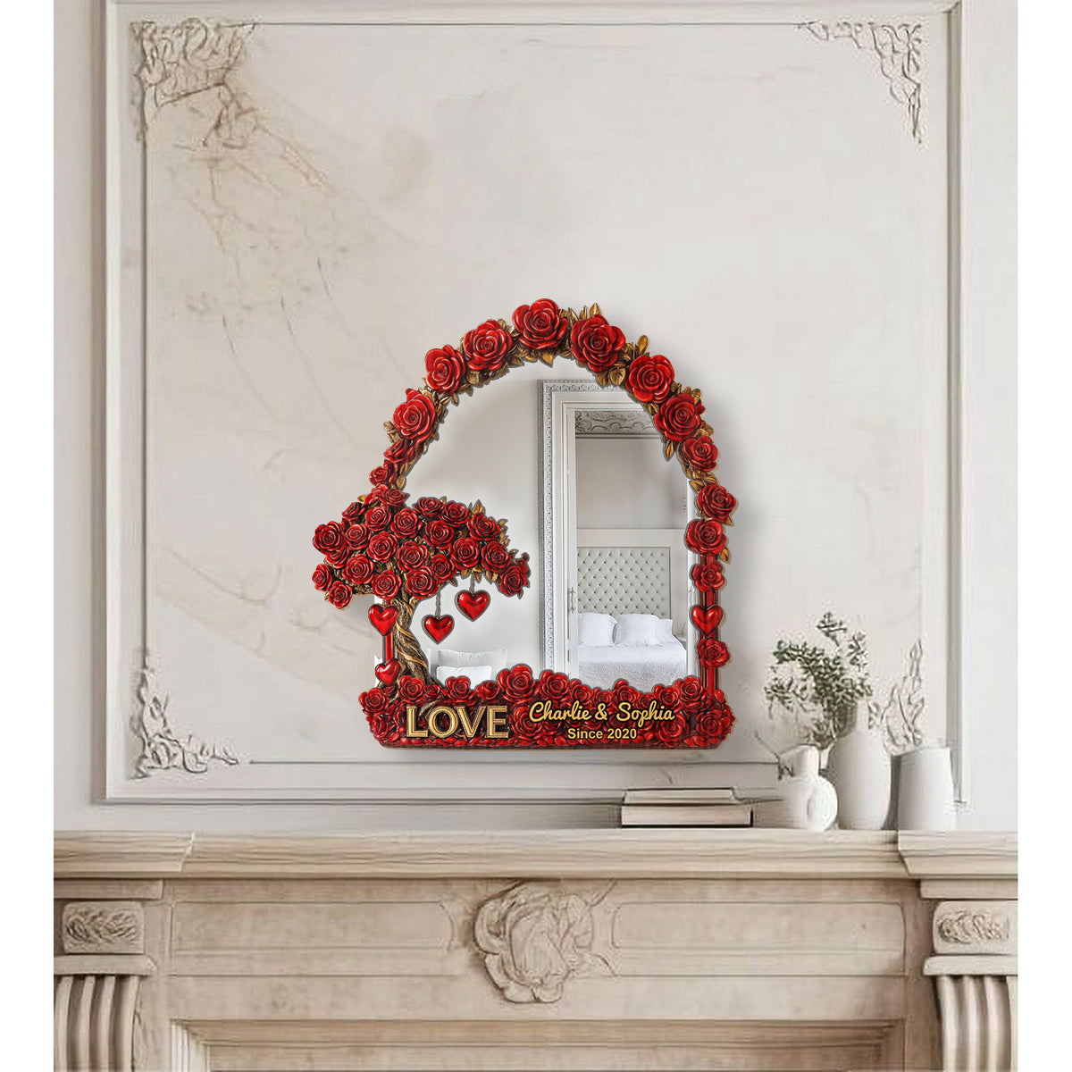 Tree Of Love - Personalized Couple Wall Hanging Mirror