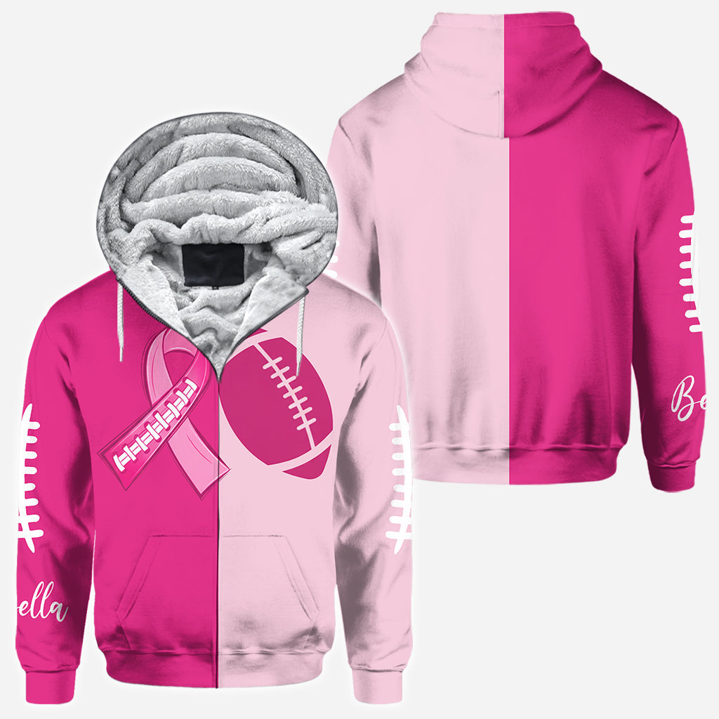 Pink Ribbon Football - Personalized Breast Cancer Awareness All Over Shirt