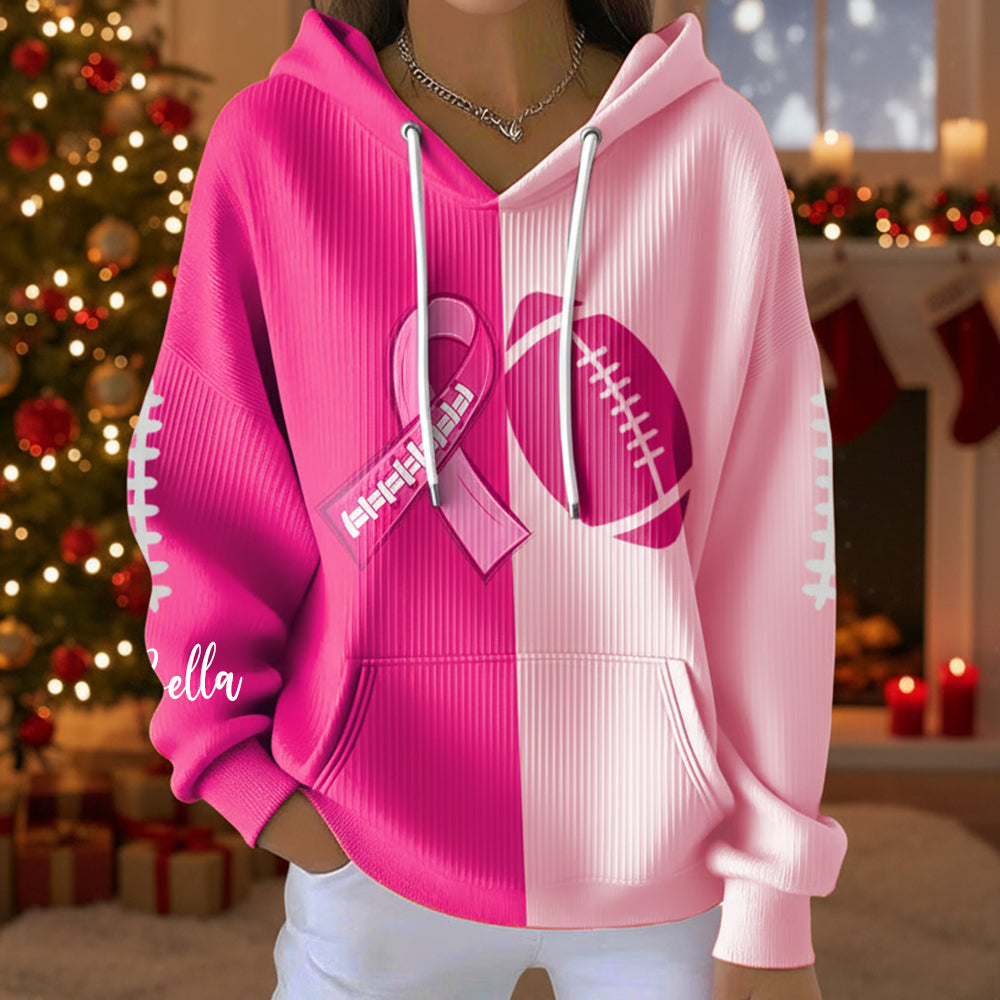 Pink Ribbon Football - Personalized Breast Cancer Awareness All Over Shirt
