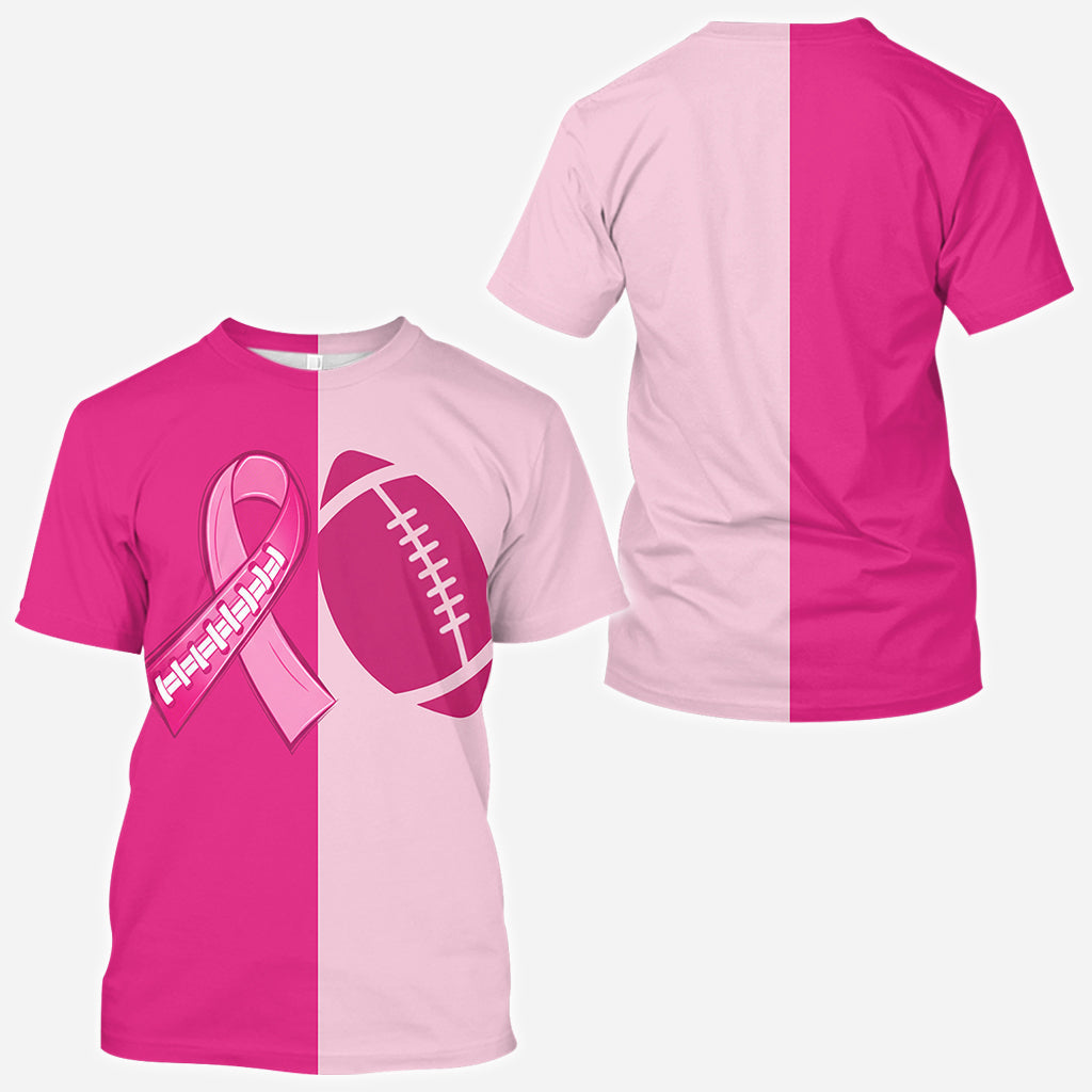 Pink Ribbon Football - Personalized Breast Cancer Awareness All Over Shirt