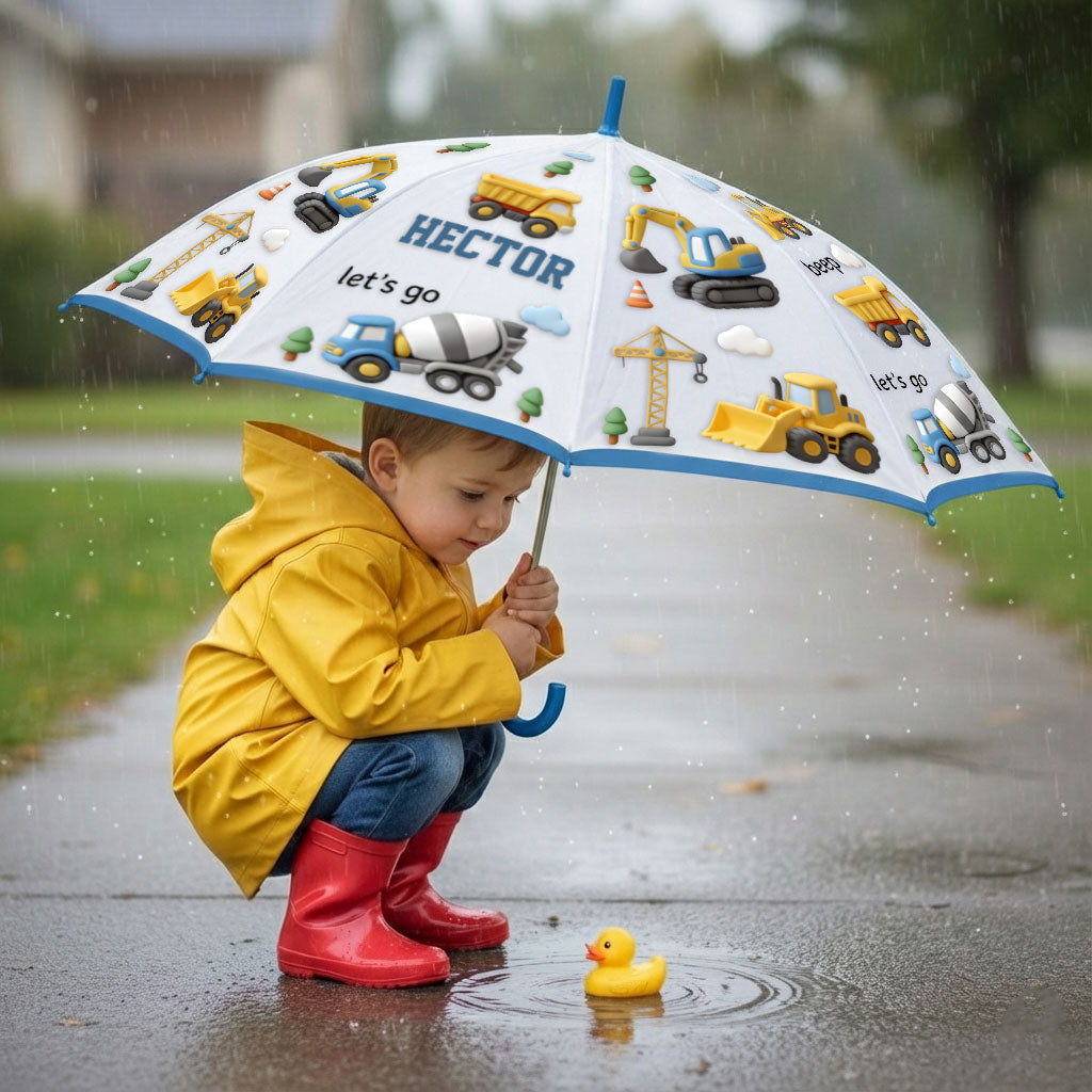 Construction Machines - Personalized Kid Umbrella