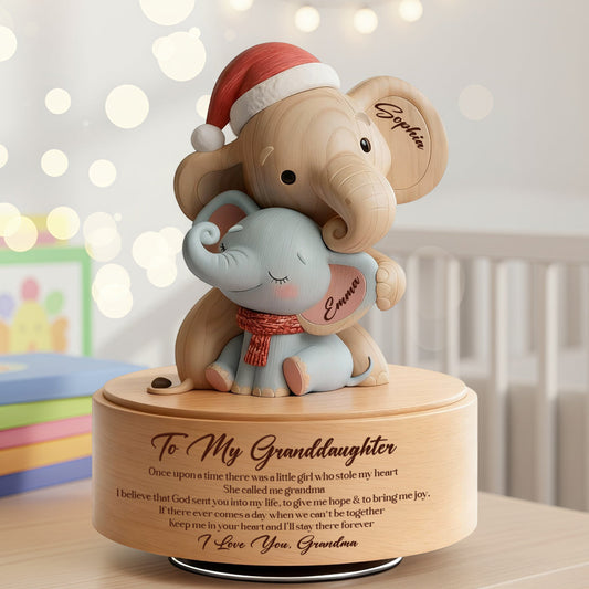 To My Granddaughter - Personalized Grandma Rotating Music Plaque