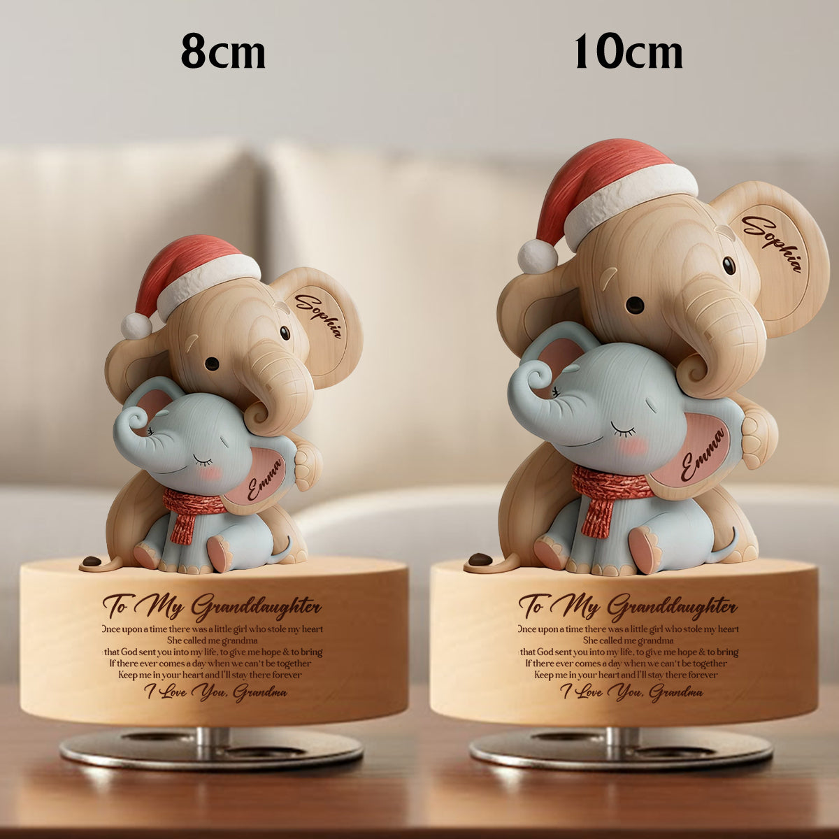 To My Granddaughter - Personalized Grandma Rotating Music Plaque