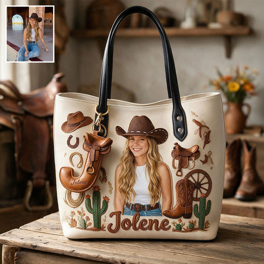 Wild Hearts & Western Dreams - Personalized Cowgirl Leather Bag With Plush Charm