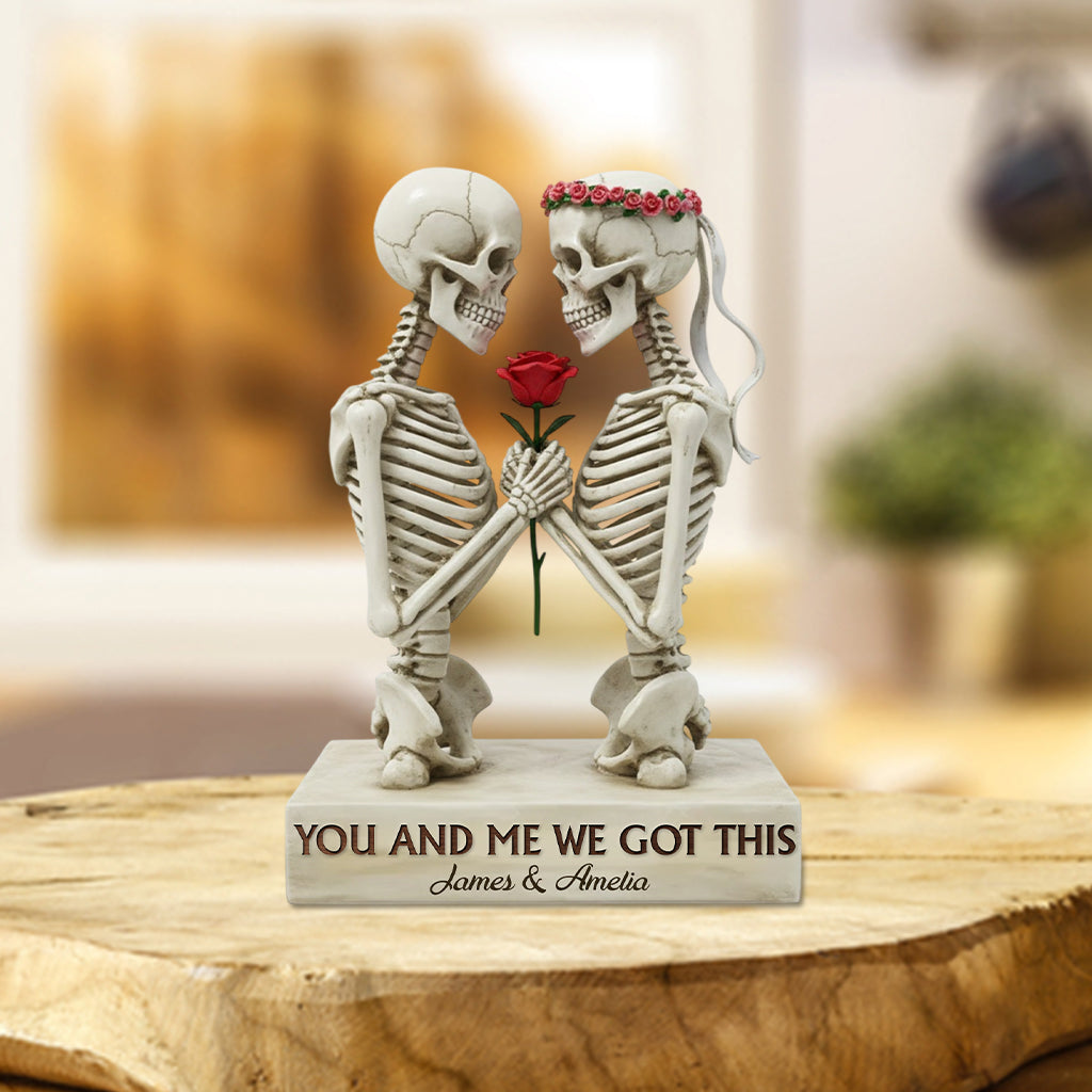 You & Me We Got This - Personalized Skull Custom Shaped Acrylic Plaque