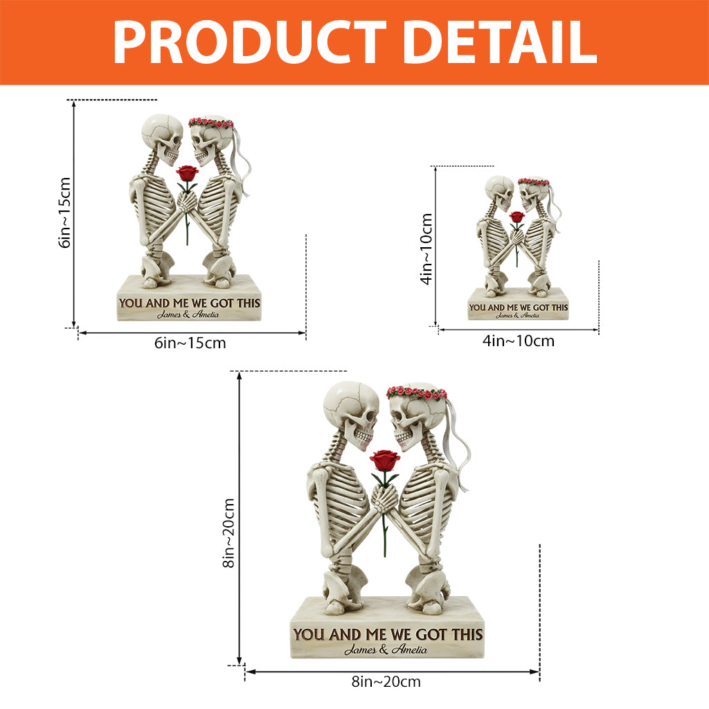 You & Me We Got This - Personalized Skull Custom Shaped Acrylic Plaque