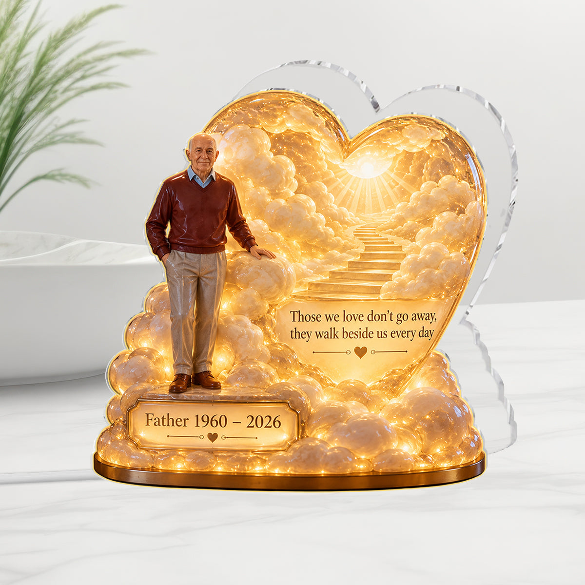 Cadeau commémoratif personnalisé, un bel objet pour honorer un être cher - Lampe de nuit LED acrylique personnalisée