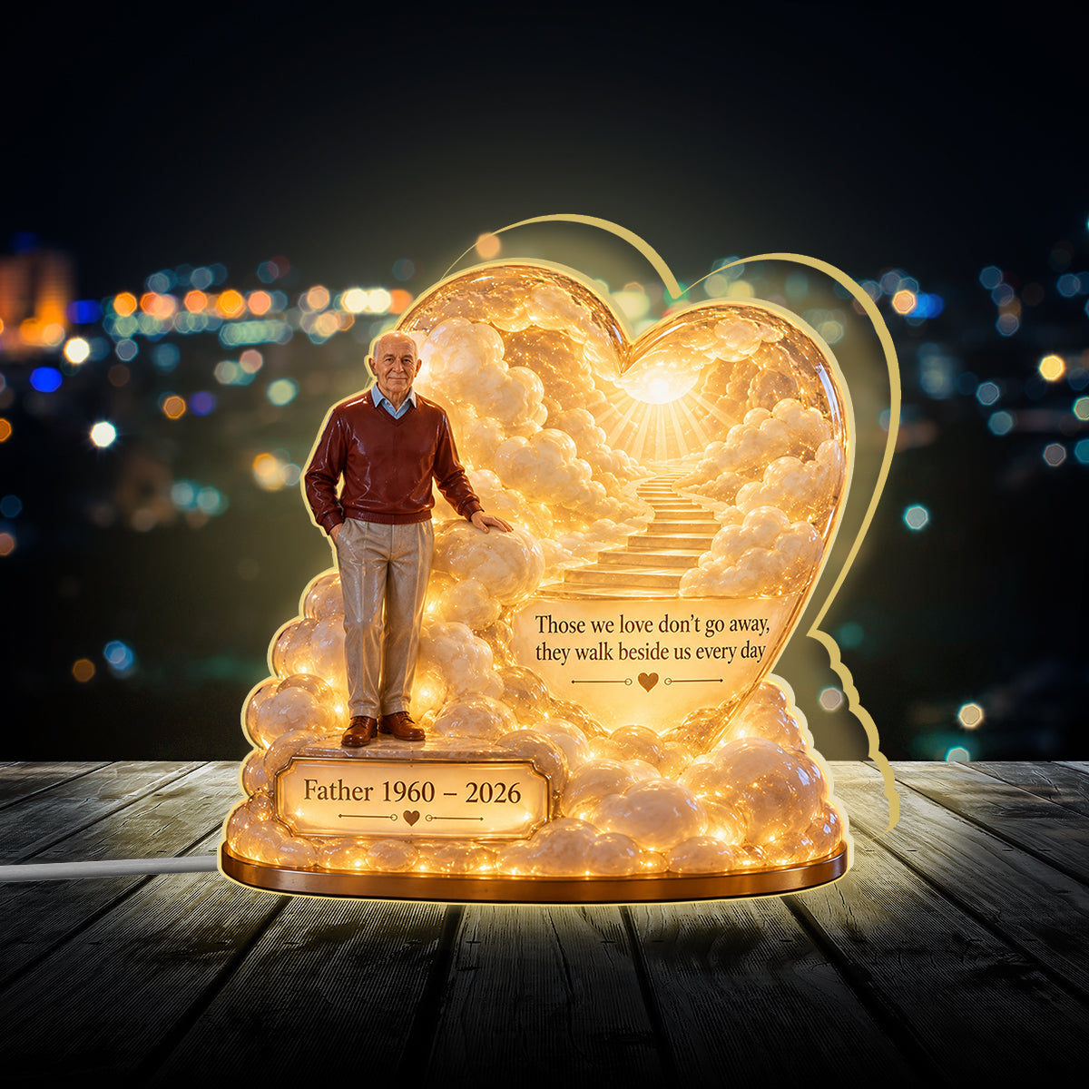 Cadeau commémoratif personnalisé, un bel objet pour honorer un être cher - Lampe de nuit LED acrylique personnalisée