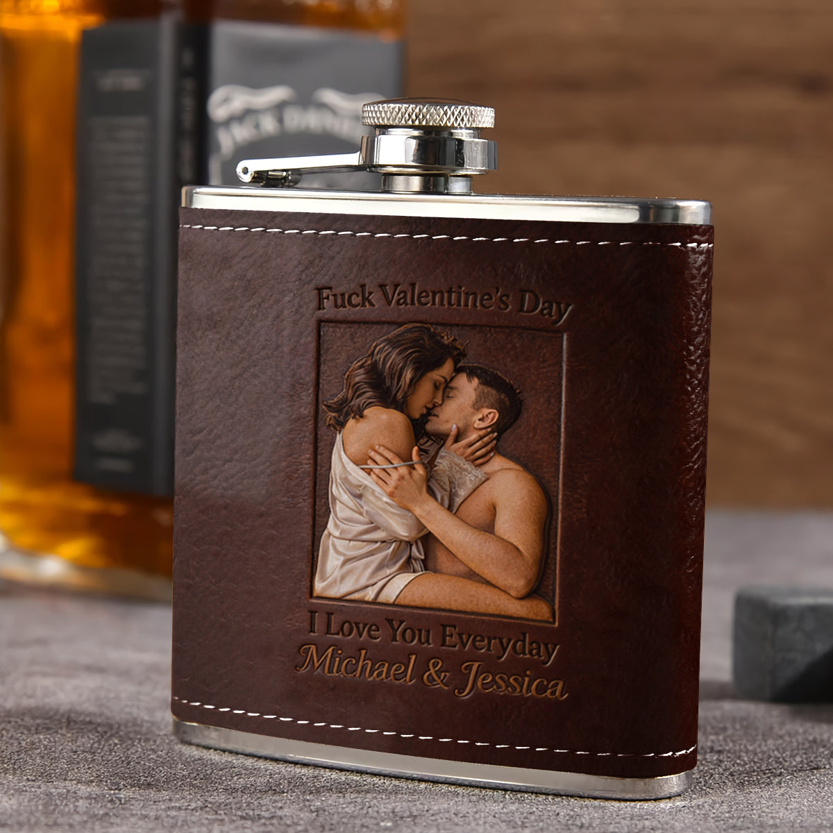 I Love You Everyday - Personalized Spicy Couple Hip Flask