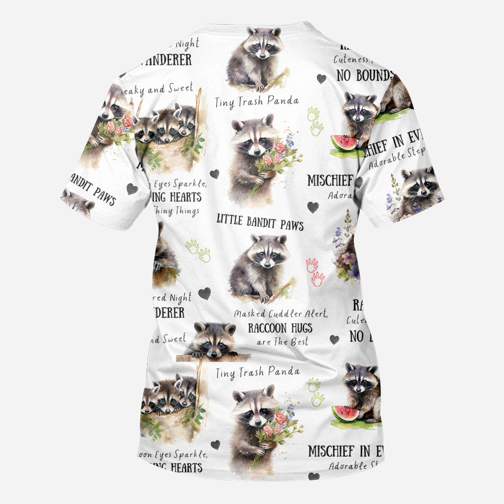Little Pandit Paws - Personalized Raccoon All Over Shirt