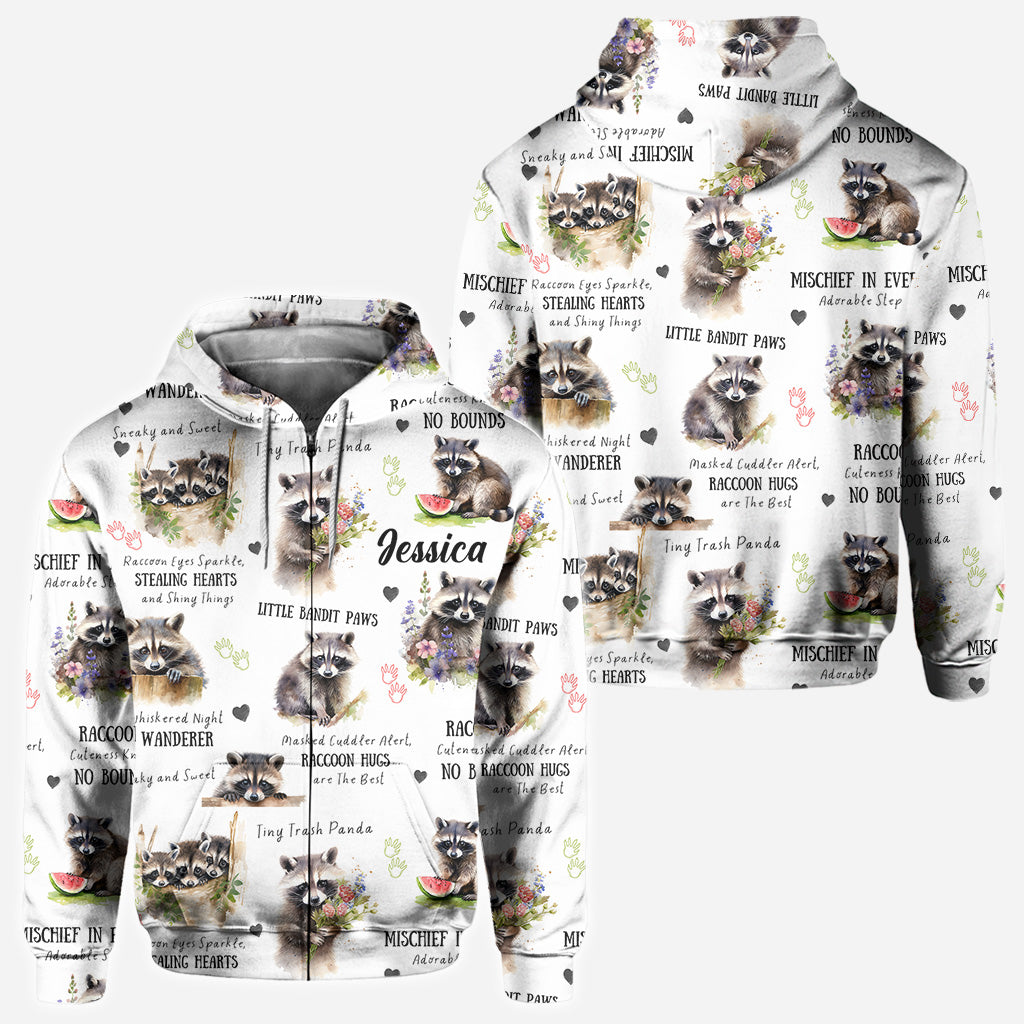 Little Pandit Paws - Personalized Raccoon All Over Shirt