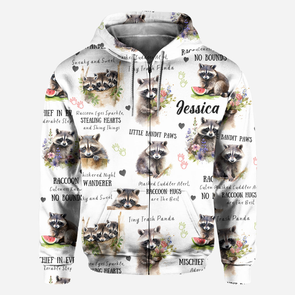 Little Pandit Paws - Personalized Raccoon All Over Shirt