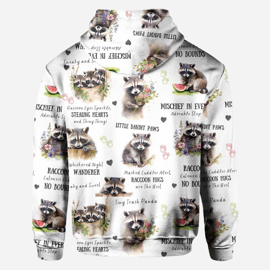 Little Pandit Paws - Personalized Raccoon All Over Shirt