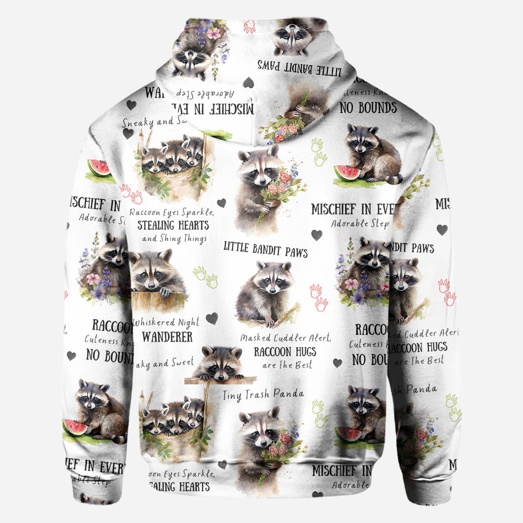 Little Pandit Paws - Personalized Raccoon All Over Shirt