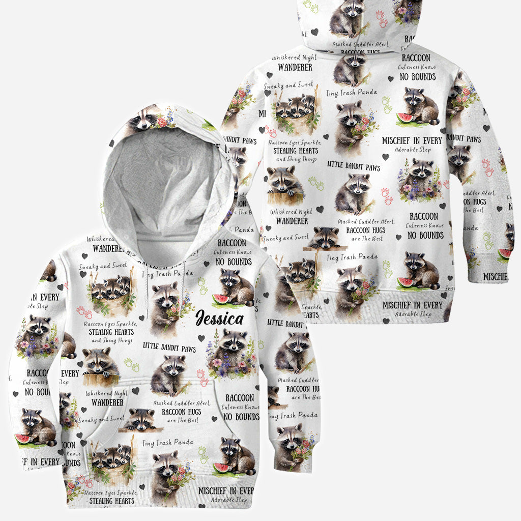 Little Pandit Paws - Personalized Raccoon All Over Shirt