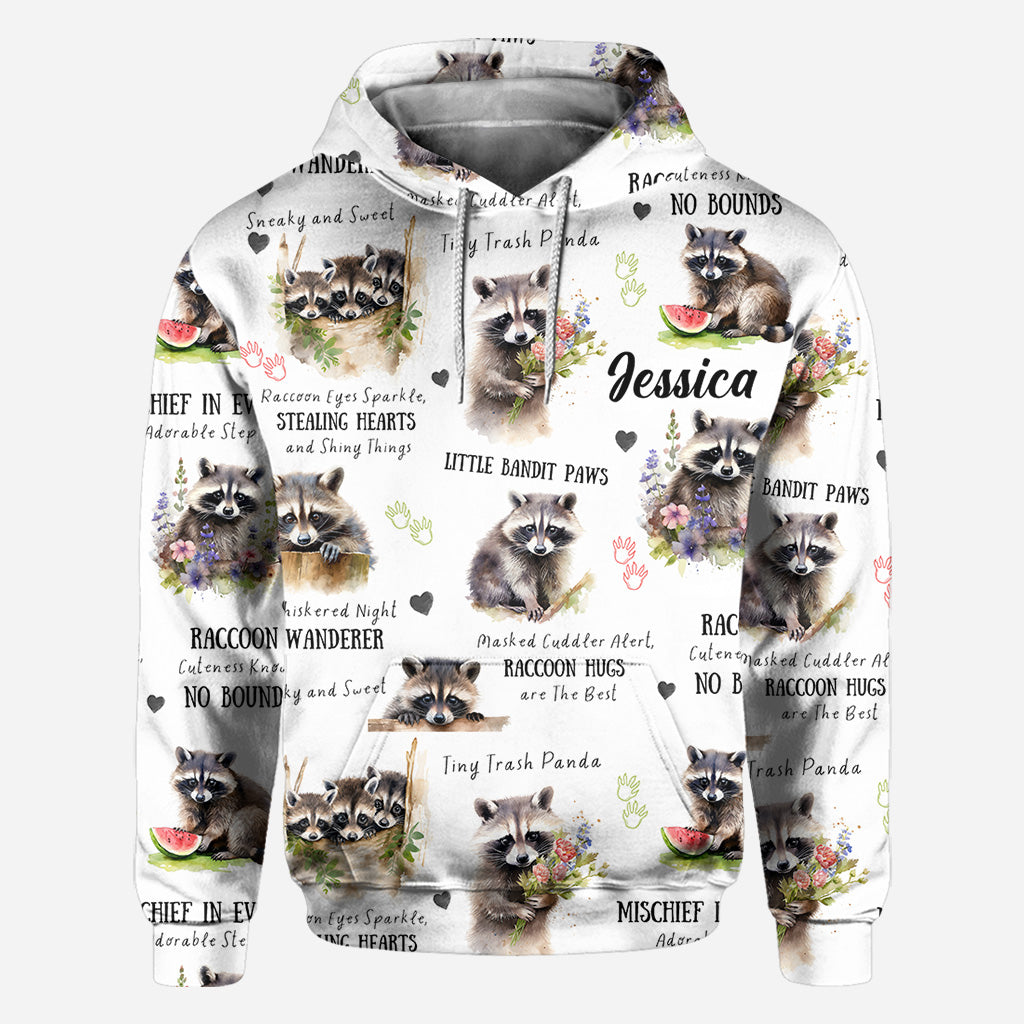 Little Pandit Paws - Personalized Raccoon All Over Shirt
