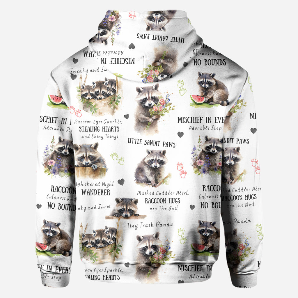 Little Pandit Paws - Personalized Raccoon All Over Shirt
