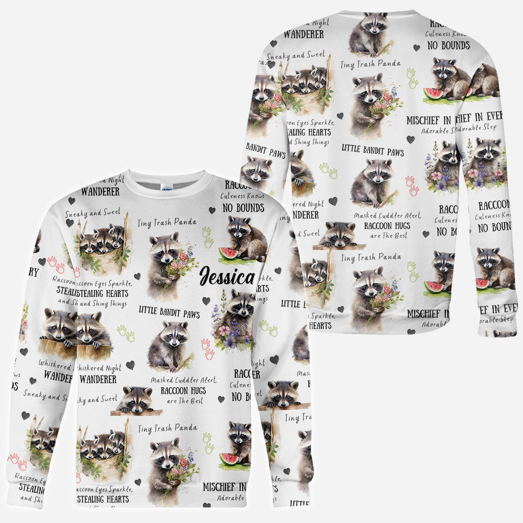 Little Pandit Paws - Personalized Raccoon All Over Shirt