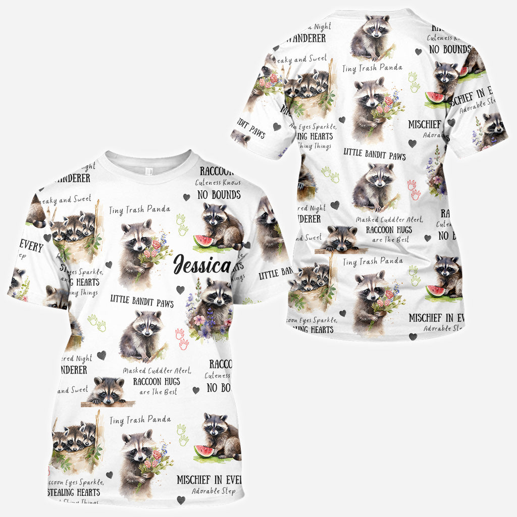 Little Pandit Paws - Personalized Raccoon All Over Shirt