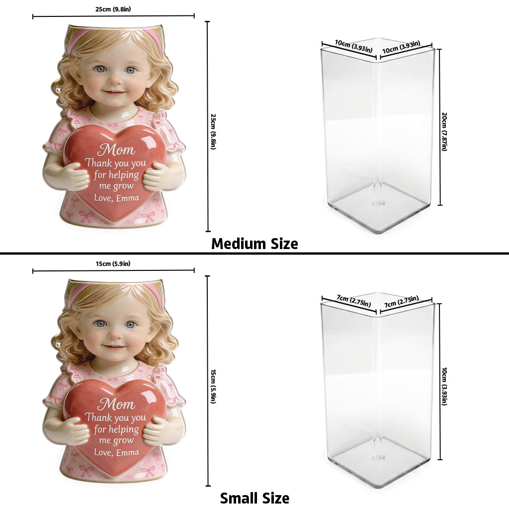 Thanks For Helping Me Grow - Personalized Mother Acrylic Pot