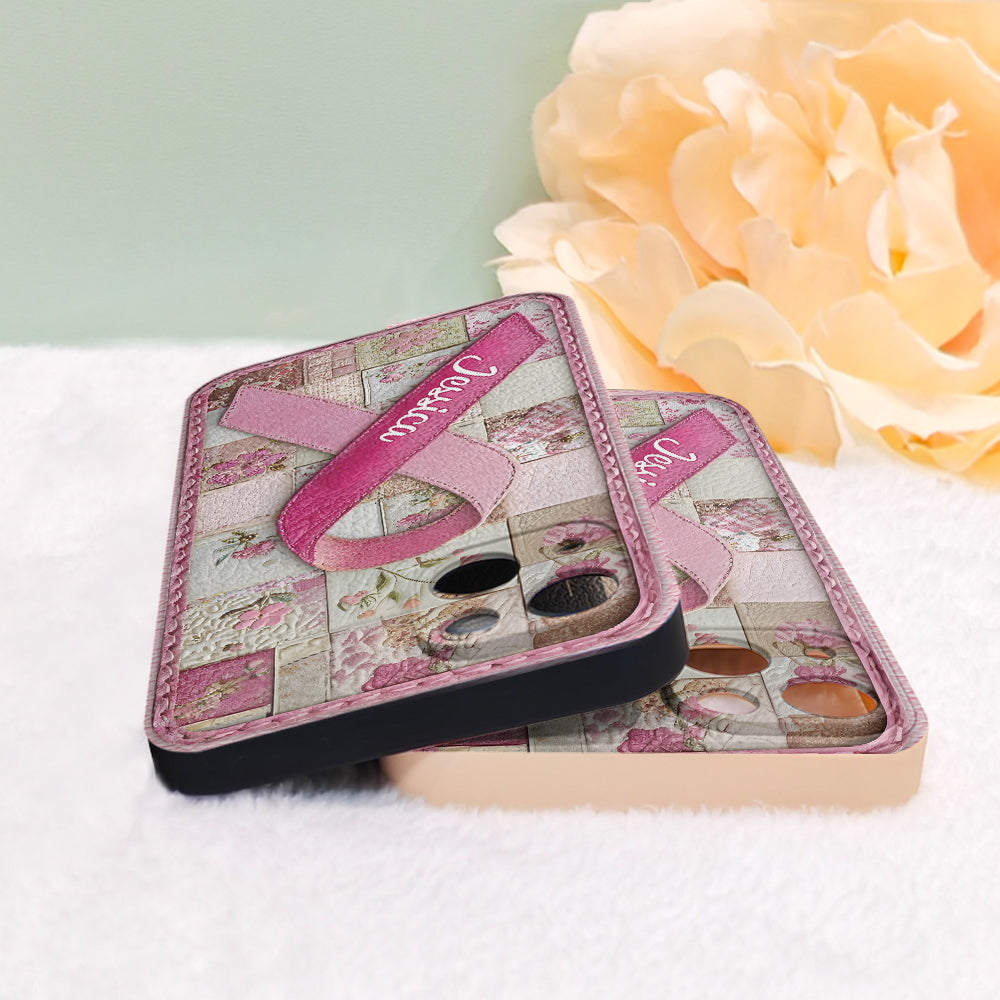Breast Cancer Awareness - Personalized Breast Cancer Awareness Leather Phone Case