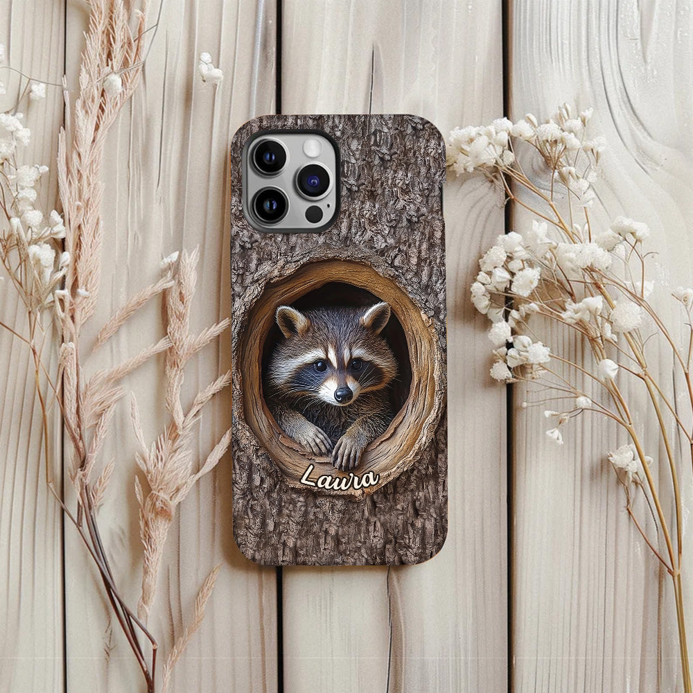 Adorable raton laveur - Coque de téléphone personnalisée avec motif raton laveur intégral