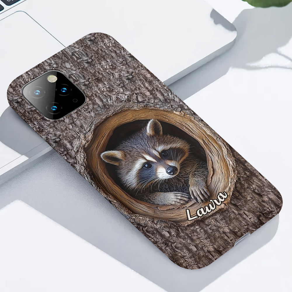 Adorable raton laveur - Coque de téléphone personnalisée avec motif raton laveur intégral