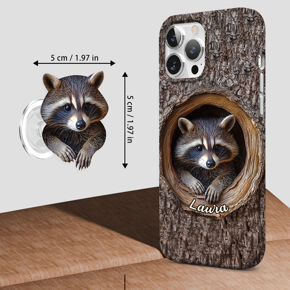 Adorable raton laveur - Coque de téléphone personnalisée avec motif raton laveur intégral