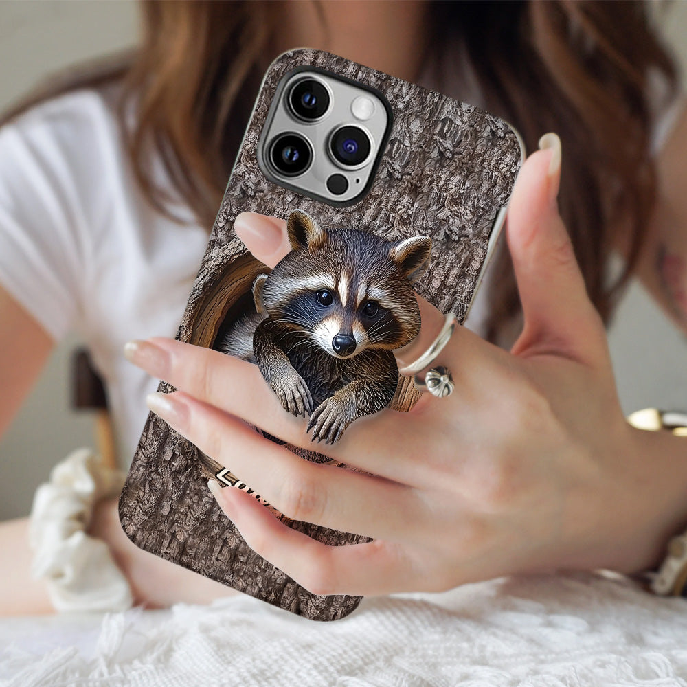 Adorable raton laveur - Coque de téléphone personnalisée avec motif raton laveur intégral